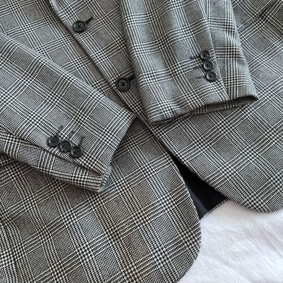 100% Cashmere plaid Blazer Jacket - Picture 3 of 9